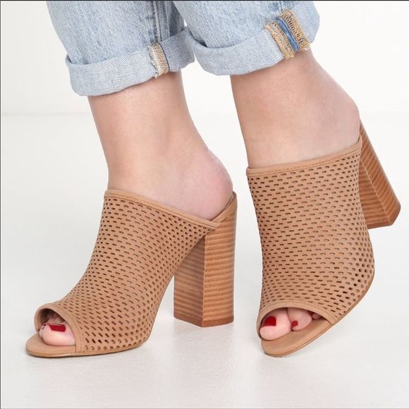Aldo Thiasa Perforated Mule Heel in Nude - Picture 2 of 7